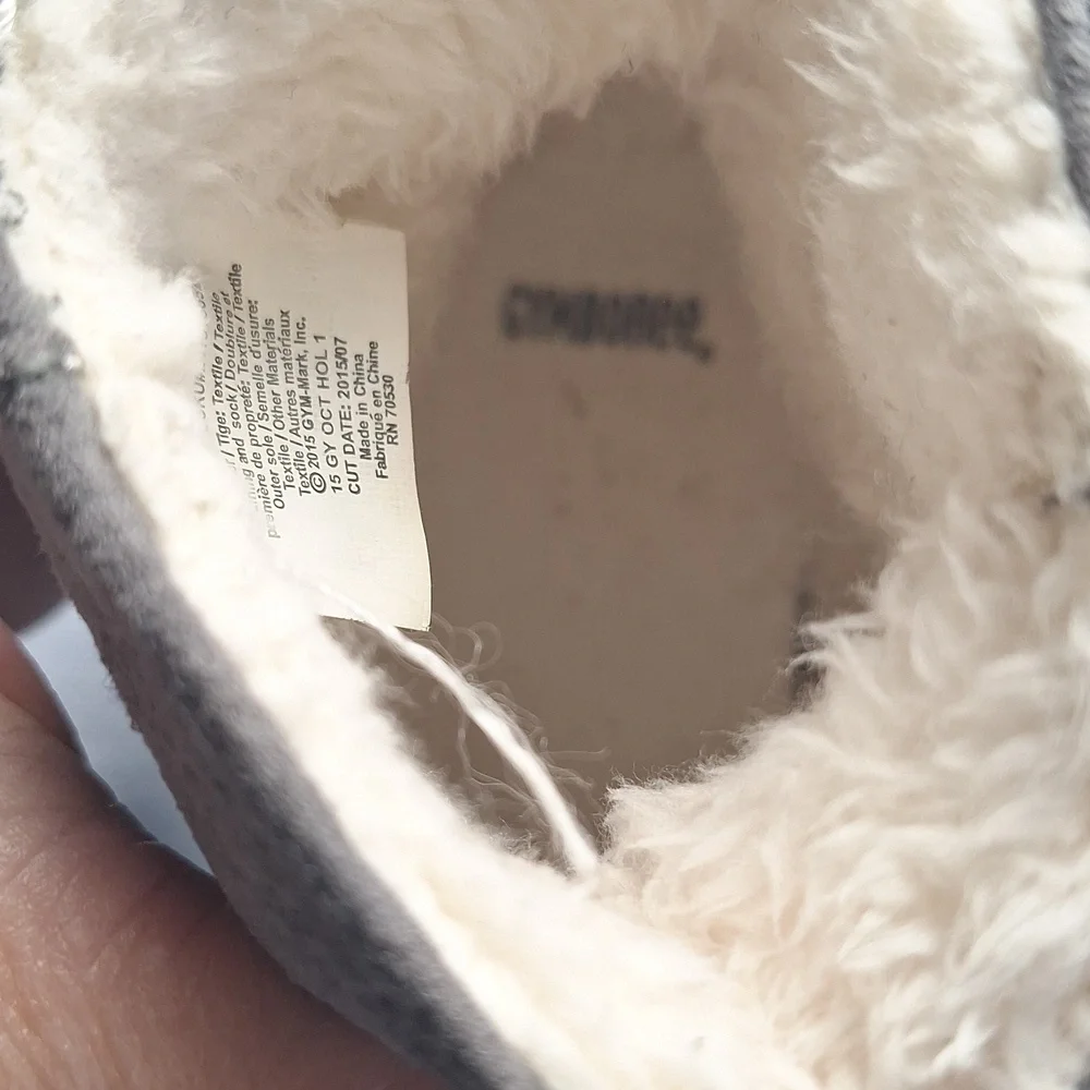 Gymboree Bear Face Kids Boots Gray Black